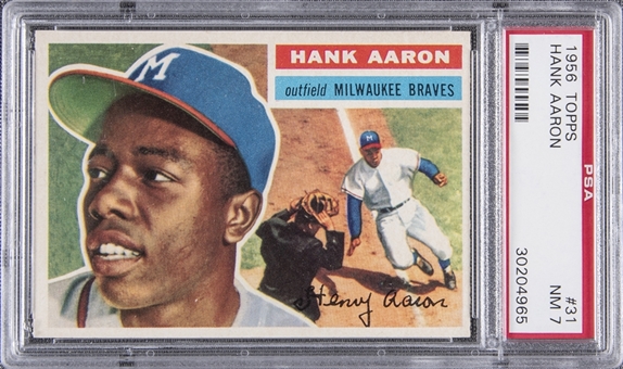 1956 Topps #31 Hank Aaron - PSA NM 7